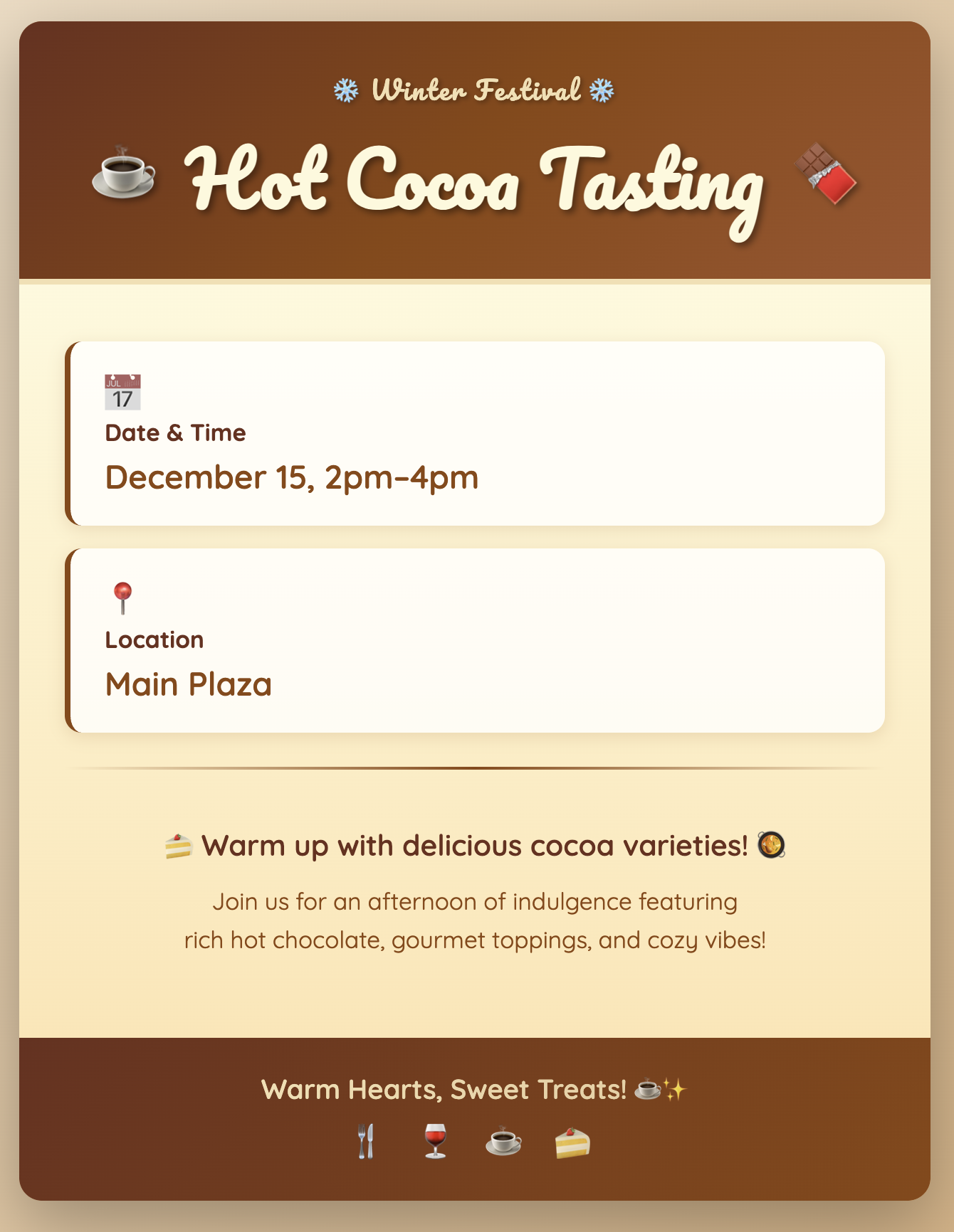 Hot Cocoa Tasting poster