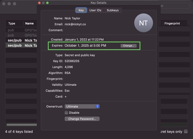 Change expiration dialog in gpg keychain